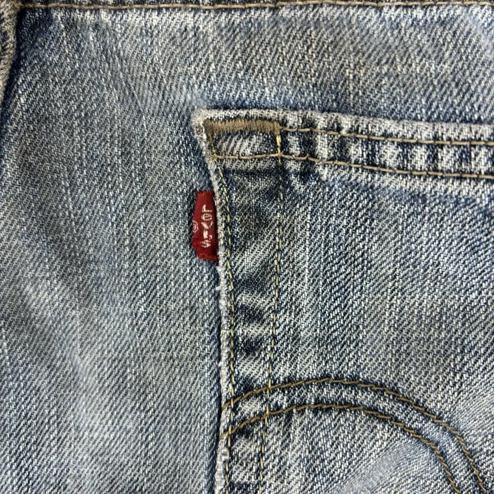 Levi's 514 Jeans Mens 36x32 Slim Straight Y2K Light Wash‎ Distressed Faded Blue